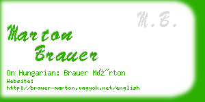 marton brauer business card